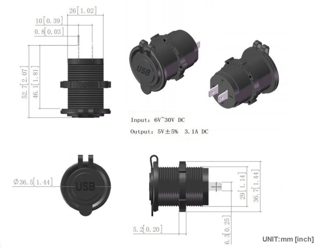 12V 24V Car Cigarette Lighter Socket Power Plug Charger Adapter Dual USB Charger Mobile Phone Accessories