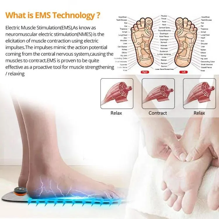 Hot Products Tens Massage Pad Feet Muscle Stimulator Massage Mat Electric Vibrating EMS Foot Massager